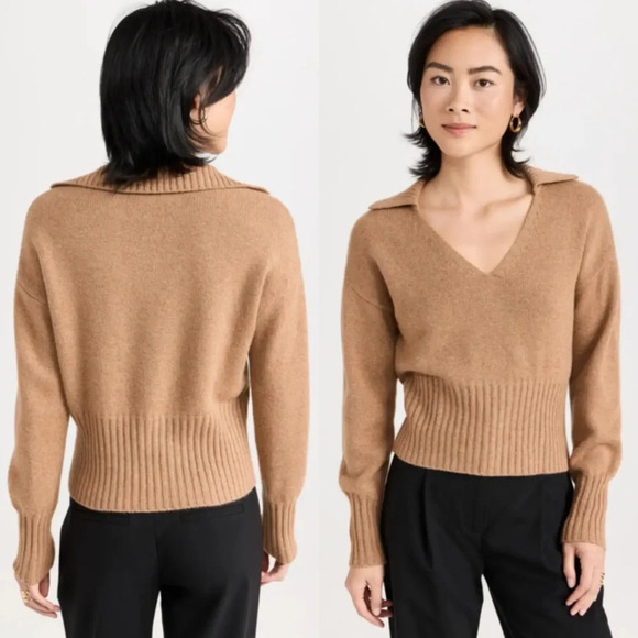 Reformation Sweaters - NWT Reformation Beckie Cashmere Collared Sweater in Panko Size Small